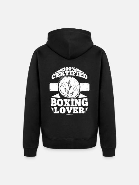 100% Certified Boxing Lover - Unisex Premium Organic Zip Hoodie - black