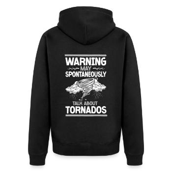 Storm Chaser Hurricane Meteorology - Unisex Premium Bio Zip Hoodie - Schwarz - Hinten - Nico (187cm)