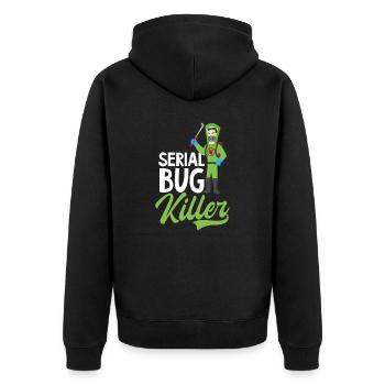 Bug Exterminator Serial Bug Killer - Unisex Premium Organic Zip Hoodie - black - Back - Nico (187cm)