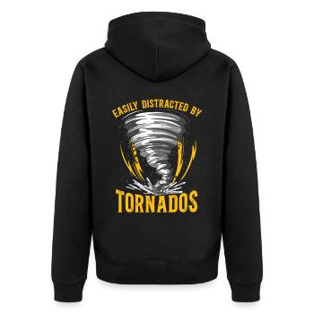 Storm Chaser Hurricane Meteorology - Unisex Premium Organic Zip Hoodie - black - Back - Nico (187cm)