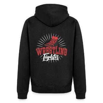 Wrestling Kämpfer Ringer Ringen Ringkampf - Unisex Premium Bio Zip Hoodie - Schwarz - Hinten - Nico (187cm)