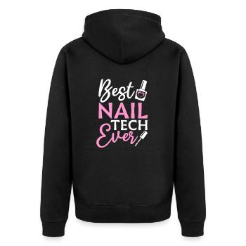 Nail Tech Meilleure nail tech de tous les temps - Veste à capuche bio Premium Unisexe - noir - Dos - Nico (187cm)