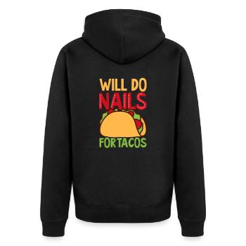 Nail Tech fera des ongles pour tacos Cinco De Mayo - Veste à capuche bio Premium Unisexe - noir - Dos - Nico (187cm)