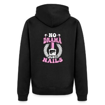Nail Tech Pas de drame Juste des ongles - Veste à capuche bio Premium Unisexe - noir - Dos - Nico (187cm)