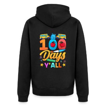 100 jours vous tous dictons équipe sweet drôle - Veste à capuche bio Premium Unisexe - noir - Dos - Nico (187cm)
