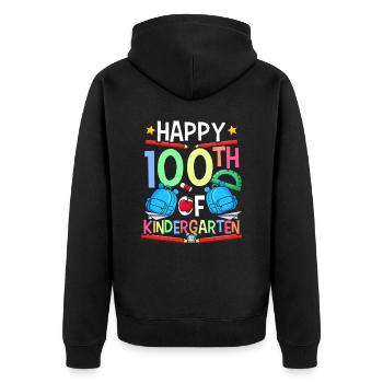 Happy 100 days in kindergarten 100 days - Unisex Premium Organic Zip Hoodie - black - Back - Nico (187cm)