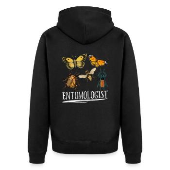 Entomologist Entomology Insects Profession Team - Unisex Premium Organic Zip Hoodie - black - Back - Nico (187cm)