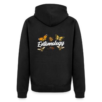 Entomologie Team Entomologe Insekten Beruf - Unisex Premium Bio Zip Hoodie - Schwarz - Hinten - Nico (187cm)