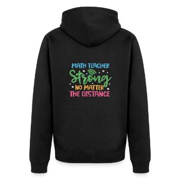 Mathematics - Unisex Premium Organic Zip Hoodie - black - Back - Nico (187cm)