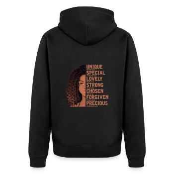 Motivation - Veste à capuche bio Premium Unisexe - noir - Dos - Nico (187cm)