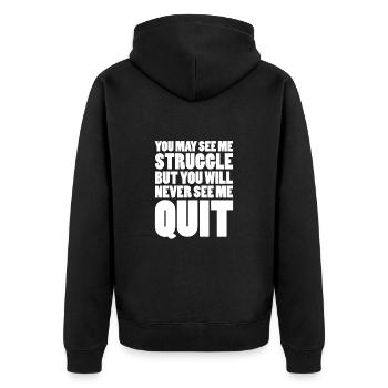 Motivation - Veste à capuche bio Premium Unisexe - noir - Dos - Nico (187cm)