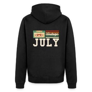 48ème anniversaire Juillet né 1974 Idée cadeau - Veste à capuche bio Premium Unisexe - noir - Dos - Nico (187cm)