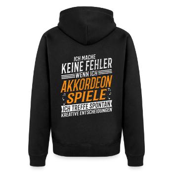 Akkordeonspieler Musikinstrument Musik Akkordeon - Unisex Premium Bio Zip Hoodie - Schwarz - Hinten - Nico (187cm)