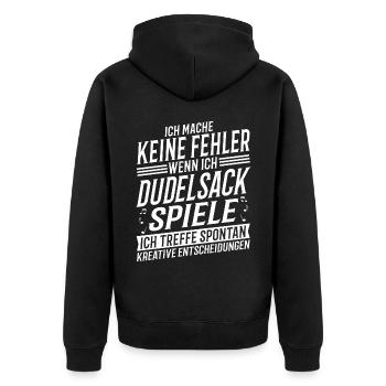 Dudelsackspieler Musikinstrument Musik Dudelsack - Unisex Premium Bio Zip Hoodie - Schwarz - Hinten - Nico (187cm)