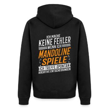 Mandoline Musiker Kreativer Mandolinenspieler - Unisex Premium Bio Zip Hoodie - Schwarz - Hinten - Nico (187cm)