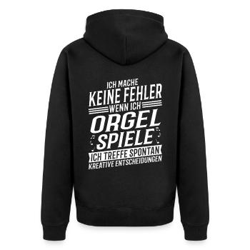 Orgelspieler Musikinstrument Musik Organist - Unisex Premium Bio Zip Hoodie - Schwarz - Hinten - Nico (187cm)