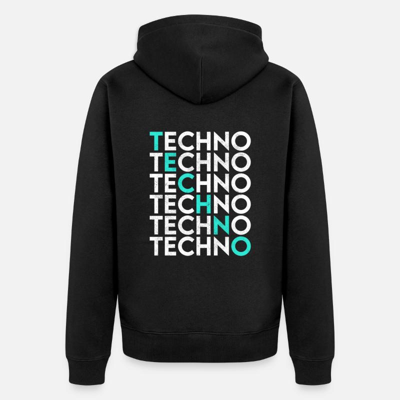 Techno - Veste à capuche bio Premium Unisexe - noir