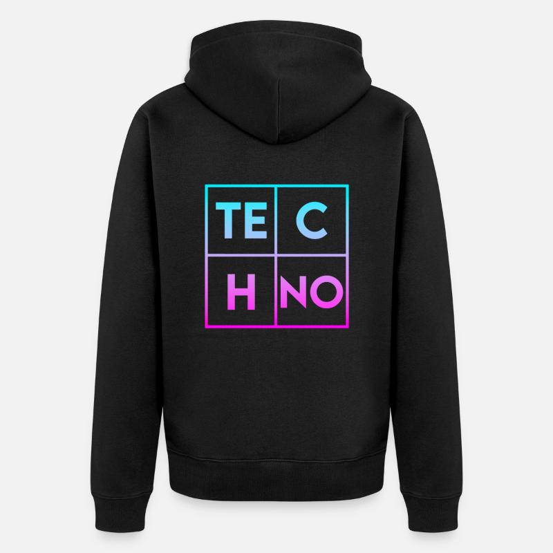 Techno - Veste à capuche bio Premium Unisexe - noir