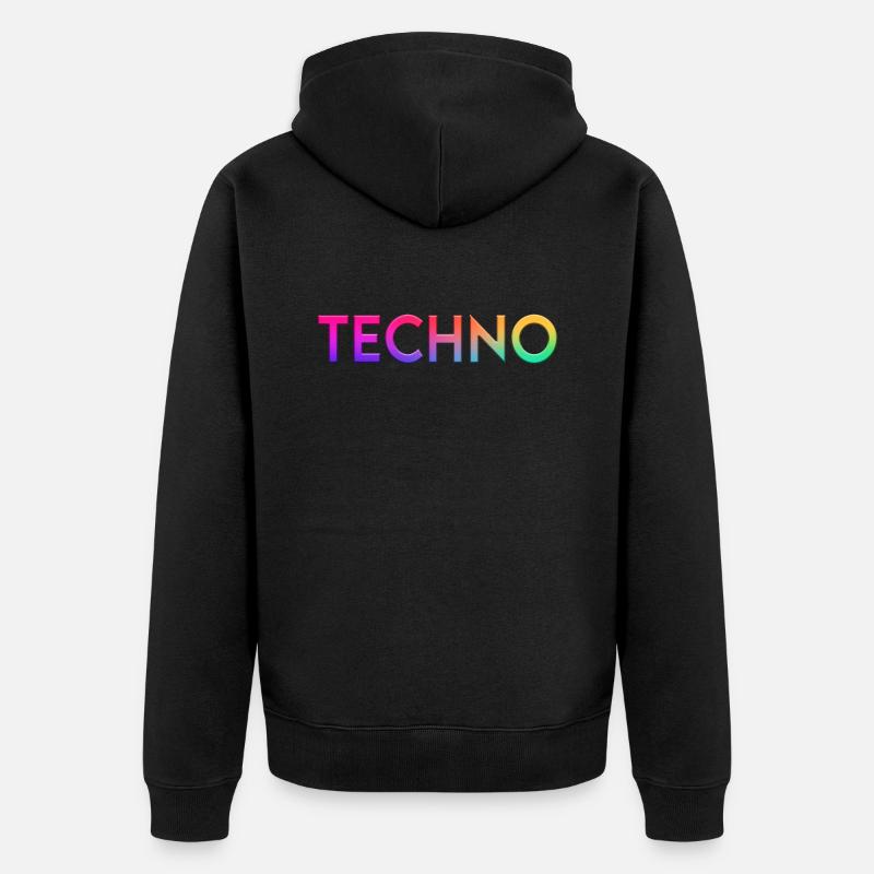 Techno - Unisex Premium Bio Zip Hoodie - Schwarz