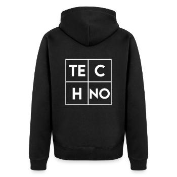Techno - Veste à capuche bio Premium Unisexe - noir - Dos - Nico (187cm)