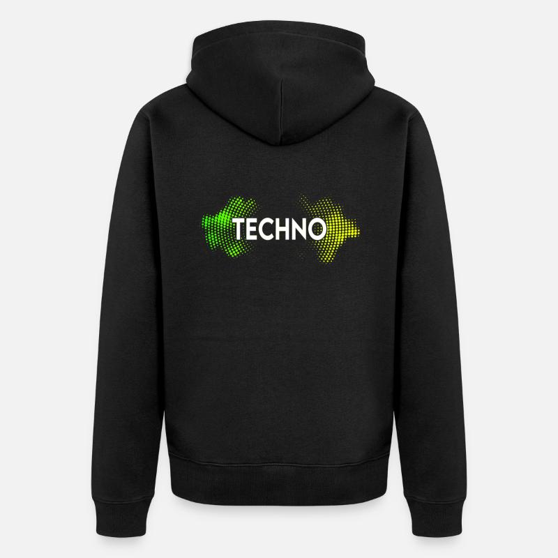 Techno - Unisex Premium Bio Zip Hoodie - Schwarz