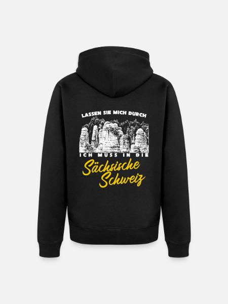 Sächsische Schweiz Elbsandsteingebirge - Unisex Premium Bio Zip Hoodie - Schwarz
