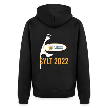 Sylt 2022 Weekend - Party on North Sea Holiday - Unisex Premium Organic Zip Hoodie - black - Back - Nico (187cm)