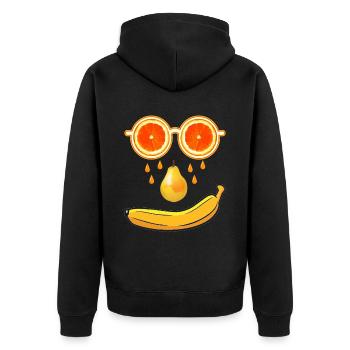 Summer Fruits - Unisex Premium Organic Zip Hoodie - black - Back - Nico (187cm)