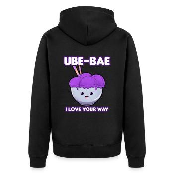 Philippinen Filipino Ube Nachtisch I Geschenk - Unisex Premium Bio Zip Hoodie - Schwarz - Hinten - Nico (187cm)