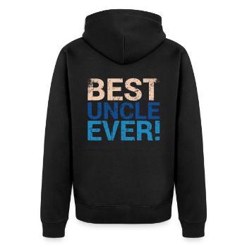 Bester Onkel Aller Zeiten Zum Geburtstag Des - Unisex Premium Bio Zip Hoodie - Schwarz - Hinten - Nico (187cm)