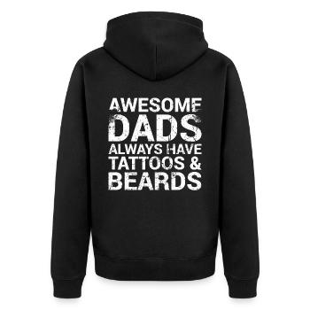 Tolle Väter Haben Immer Tattoos Und Bärte - Unisex Premium Bio Zip Hoodie - Schwarz - Hinten - Nico (187cm)
