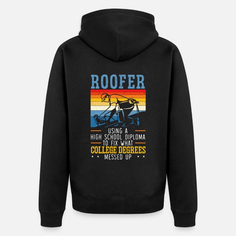 Fier couvreur De toit Chuchoteur de toit Ninja Job Couvreur - Veste à capuche bio Premium Unisexe - noir