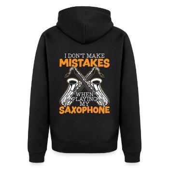 Saxophonist Saxophonist Musiker Instrumentalist - Unisex Premium Bio Zip Hoodie - Schwarz - Hinten - Nico (187cm)