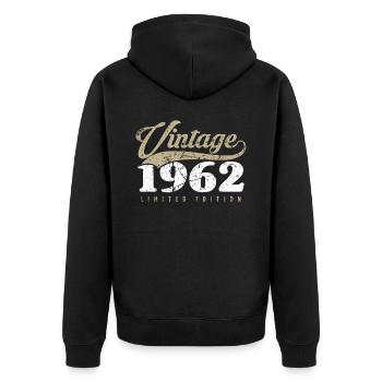 Millésime 1962 60ème anniversaire 60 ans - Veste à capuche bio Premium Unisexe - noir - Dos - Nico (187cm)