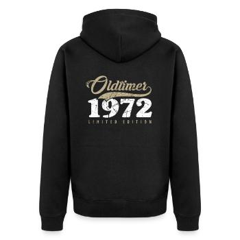 Oldtimer 1972 50e anniversaire 50 ans - Veste à capuche bio Premium Unisexe - noir - Dos - Nico (187cm)