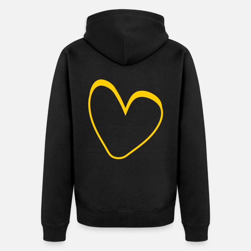 Yellow Heart Conception simple - Veste à capuche bio Premium Unisexe - noir