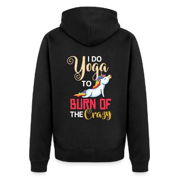 Yoga Licorne Débutant Entraînement Citations Méditation - Veste à capuche bio Premium Unisexe - noir - Dos - Nico (187cm)