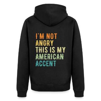 Je ne suis pas méchant, mon accent américain - Veste à capuche bio Premium Unisexe - noir - Dos - Nico (187cm)