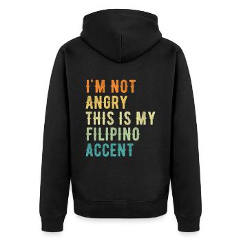 I'm not evil, my Filipino accent - Unisex Premium Organic Zip Hoodie - black - Back - Nico (187cm)