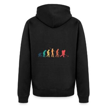 Eishockey - Unisex Premium Bio Zip Hoodie - Schwarz - Hinten - Nico (187cm)