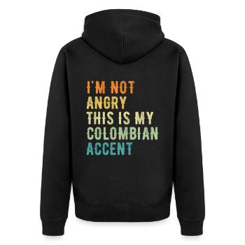 Je ne suis pas méchant, mon accent colombien - Veste à capuche bio Premium Unisexe - noir - Dos - Nico (187cm)