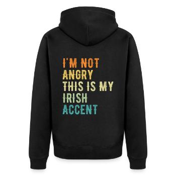 Je ne suis pas méchant, mon accent irlandais - Veste à capuche bio Premium Unisexe - noir - Dos - Nico (187cm)