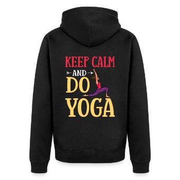 Yoga Licorne Débutant Entraînement Citations Méditation - Veste à capuche bio Premium Unisexe - noir - Dos - Nico (187cm)