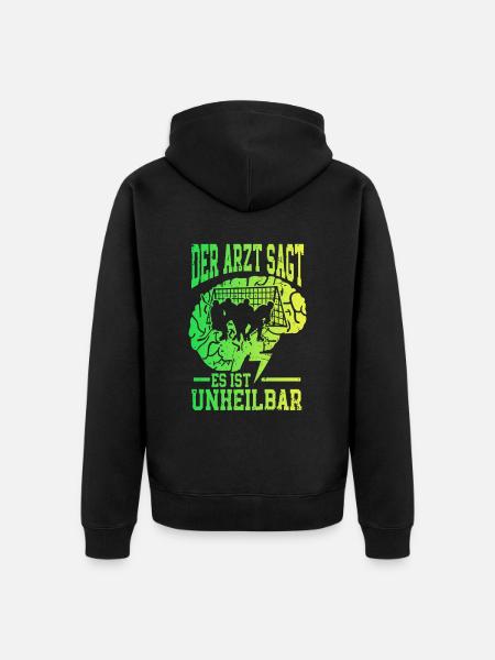 Eishockey Lustig - Unisex Premium Bio Zip Hoodie - Schwarz