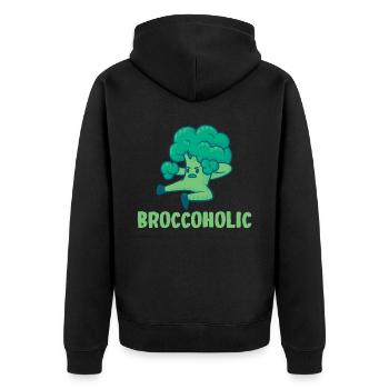 Broccoholic Légumes Végétariens Végétariens et Gesu - Veste à capuche bio Premium Unisexe - noir - Dos - Nico (187cm)