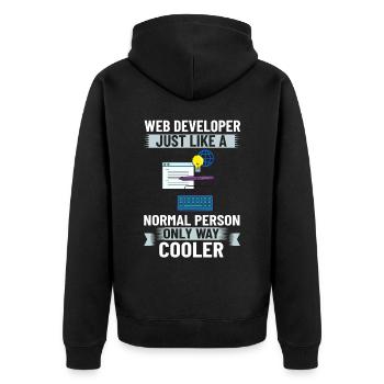 Web Development Web Developer Developer Manager - Unisex Premium Organic Zip Hoodie - black - Back - Nico (187cm)