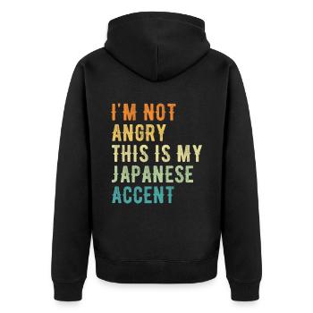 I'm not evil, my Japanese accent - Unisex Premium Organic Zip Hoodie - black - Back - Nico (187cm)