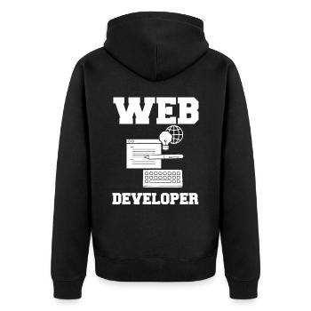 Web Development Web Developer Developer Manager - Unisex Premium Organic Zip Hoodie - black - Back - Nico (187cm)