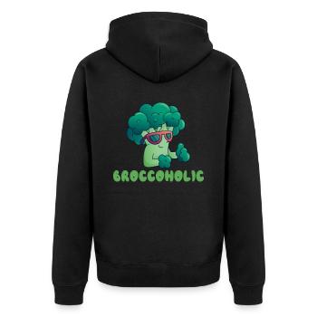 Broccoholic Végétalien Végétarien et Végétarien - Veste à capuche bio Premium Unisexe - noir - Dos - Nico (187cm)