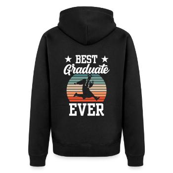 Best Graduate of All Time Graduated Graduates - Unisex Premium Organic Zip Hoodie - black - Back - Nico (187cm)